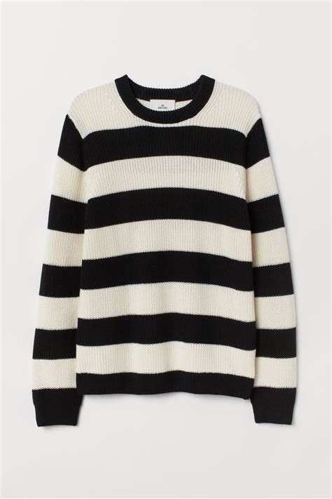 black and white striped sweater h&m